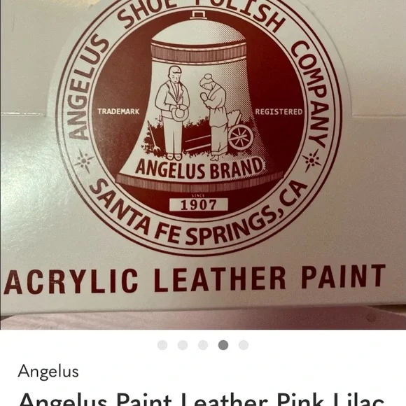 ANGELUS Acrylic Leather Paint Set — White, Petal Pink, Lilac, Black, Champagne - Picture 4 of 5